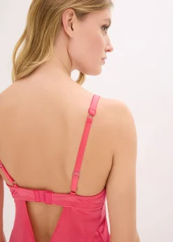 bonprix Babydoll en matière brillante avec broderie florale métallisée|Femme Guêpières & Déshabillés|Dessous