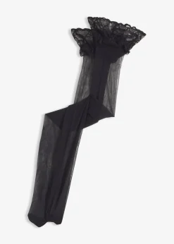 bonprix Bas auto-agrippants avec dentelle 20den|Femme Chaussettes & Collants