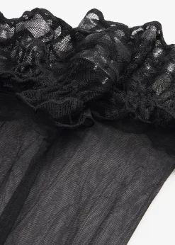 bonprix Bas auto-agrippants avec dentelle 20den|Femme Chaussettes & Collants