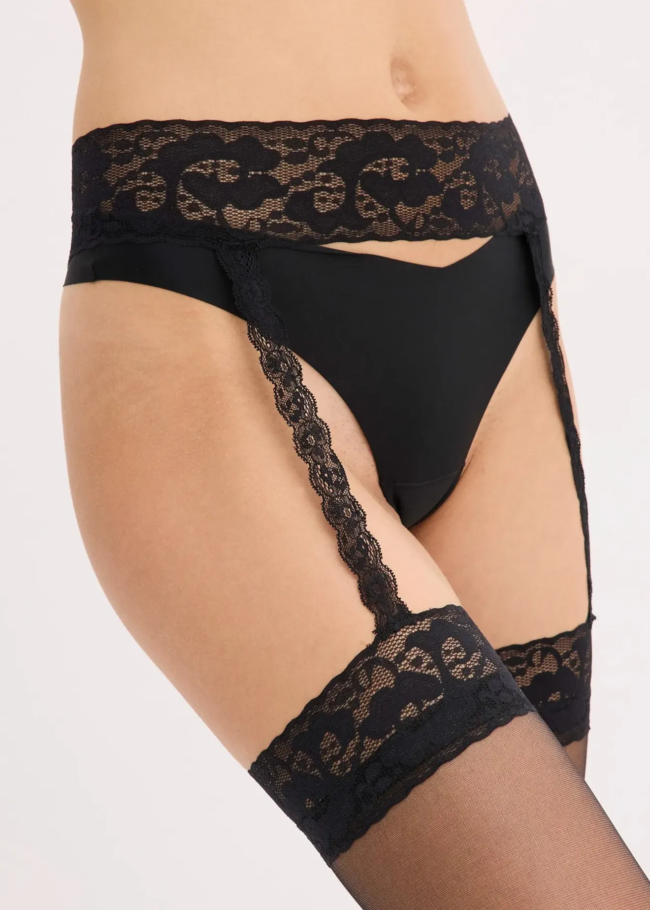 Femme bonprix Lingerie Érotique|Chaussettes & Collants|Bas porte-jarretelle 20den avec ceinture