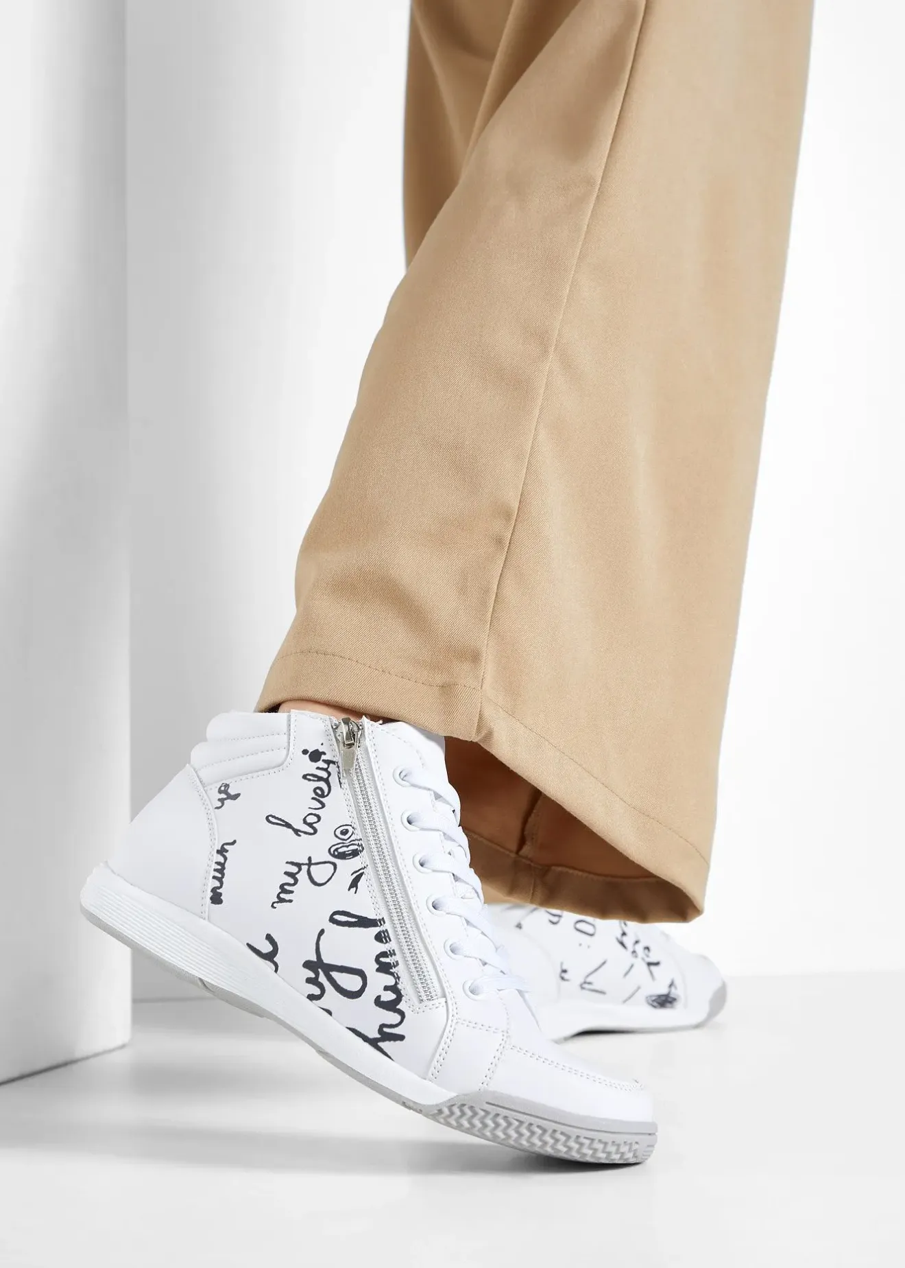 bonprix Baskets montantes zippées|Femme Filles·Sneakers|Sneakers