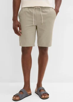 Homme bonprix Shorts|Pantalons|Bermuda 100% coton à taille élastiquée, Regular