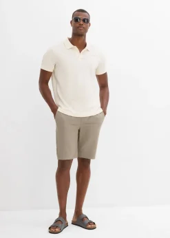 Homme bonprix Shorts|Pantalons|Bermuda 100% coton à taille élastiquée, Regular