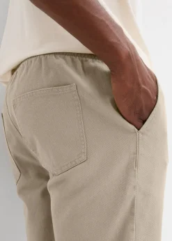 Homme bonprix Shorts|Pantalons|Bermuda 100% coton à taille élastiquée, Regular