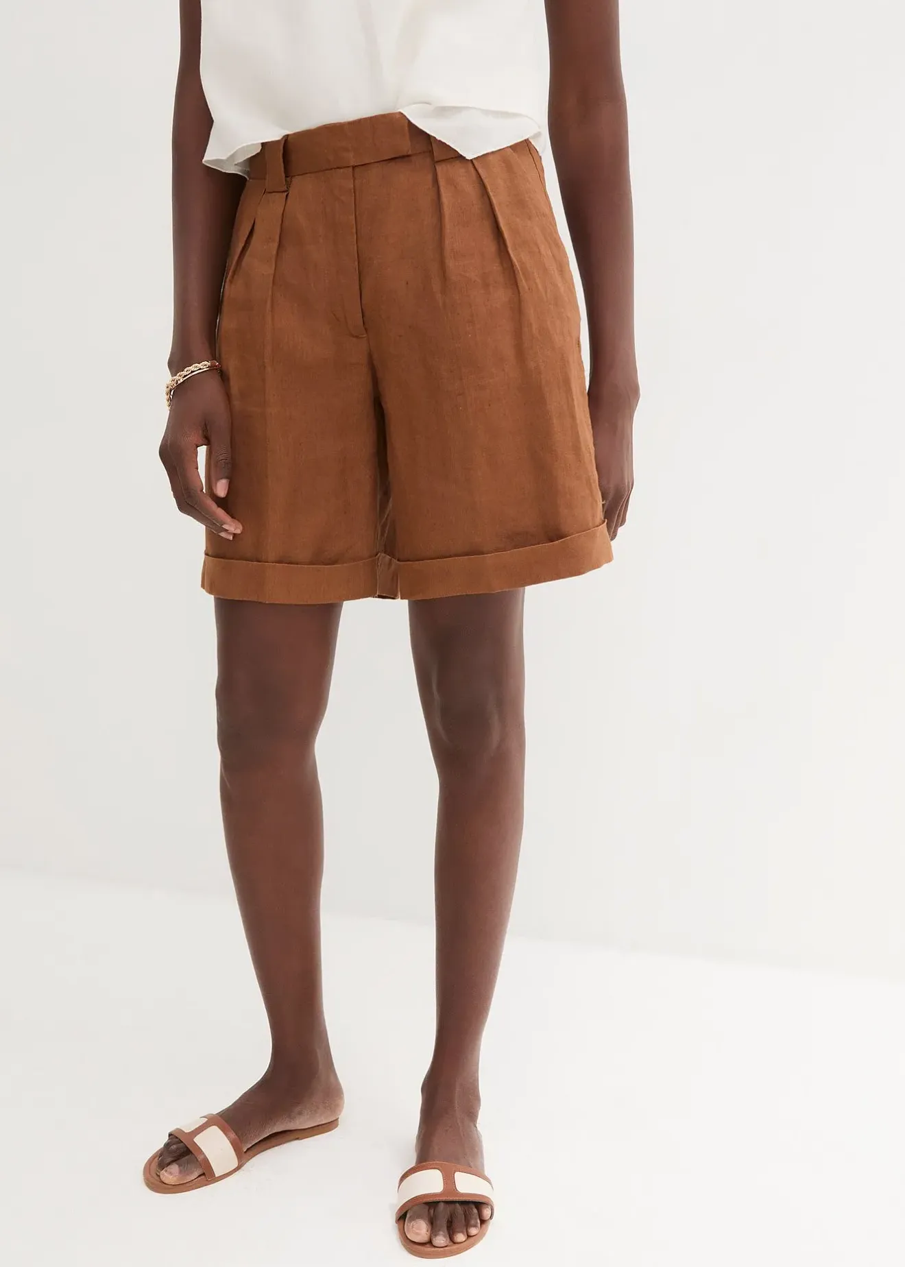 Femme bonprix Premium|Shorts|Bermuda 100 % lin