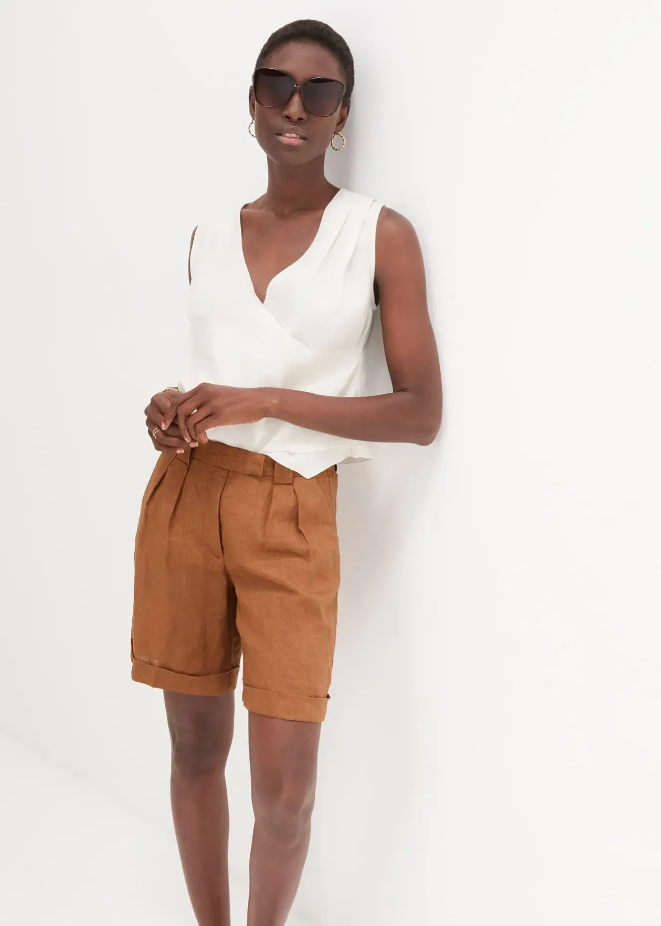 Femme bonprix Premium|Shorts|Bermuda 100 % lin