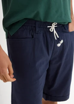 Homme bonprix Shorts|Pantalons|Bermuda à taille élastiquée en lin mélangé, Regular