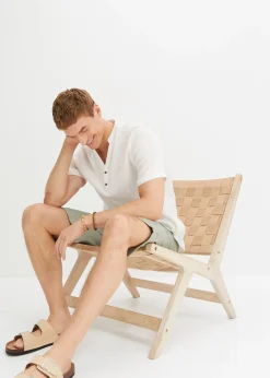 bonprix Bermuda à taille élastiquée en lin mélangé, Regular|Homme Shorts|Pantalons