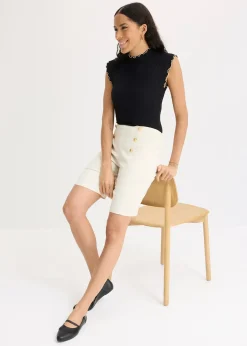 bonprix Bermuda avec boutons décoratifs|Femme Shorts|Pantalons