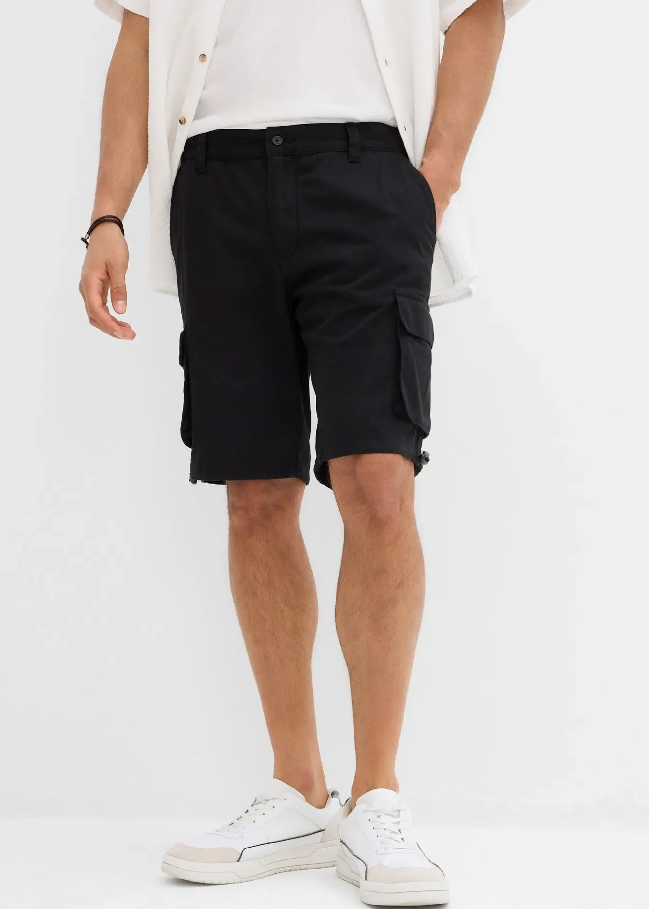 Homme bonprix Shorts|Pantalons|Bermuda cargo à taille élastiquée, regular