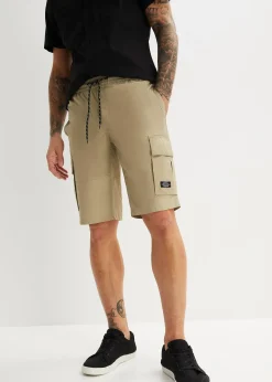 Homme bonprix Shorts|Pantalons|Bermuda cargo à taille élastiquée, Regular