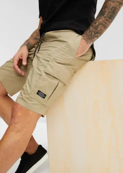 Homme bonprix Shorts|Pantalons|Bermuda cargo à taille élastiquée, Regular