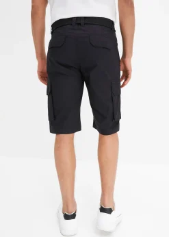 bonprix Bermuda cargo avec ceinture et taille élastiquée, Regular|Homme Shorts|Pantalons