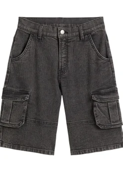 Enfant bonprix Vêtements Enfant|Garçons 9-16 Ans·Shorts|Bermuda cargo en jean à taille élastiquée, loose
