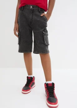 Enfant bonprix Vêtements Enfant|Garçons 9-16 Ans·Shorts|Bermuda cargo en jean à taille élastiquée, loose
