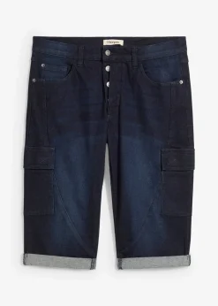 Homme bonprix Shorts|Jeans|Bermuda cargo en jean extensible, regular