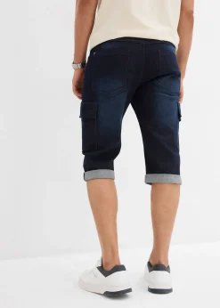 Homme bonprix Shorts|Jeans|Bermuda cargo en jean extensible, regular