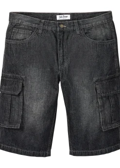 bonprix Bermuda cargo long en jean, loose|Homme Shorts|Jeans