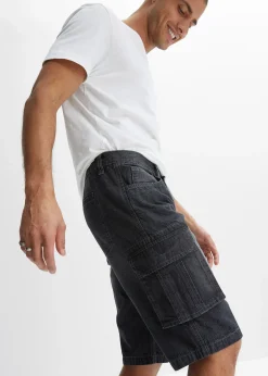 bonprix Bermuda cargo long en jean, loose|Homme Shorts|Jeans