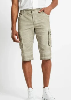 bonprix Bermuda cargo long extensible coupe confort, regular|Homme Shorts|Pantalons