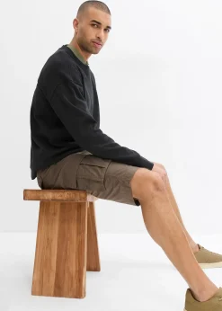 Homme bonprix Shorts|Pantalons|Bermuda cargo loose 100% coton