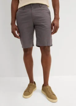 bonprix Bermuda chino en lin mélangé, Regular|Homme Shorts|Pantalons