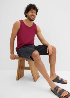 bonprix Bermuda classique en jean avec taille élastiquée|Homme Shorts|Jeans