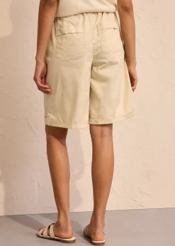 bonprix Bermuda effet paper touch en coton extensible|Femme Shorts|Pantalons