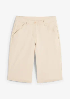 Femme bonprix Shorts|Pantalons|Bermuda en coton, longueur genou, détails utilitaires