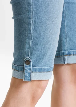 bonprix Bermuda en jean avec taille entièrement élastiquée|Femme Shorts|Jeans