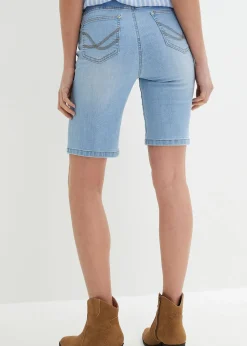 Femme bonprix Shorts|Jeans|Bermuda en jean, coupe slim, taille mi-haute