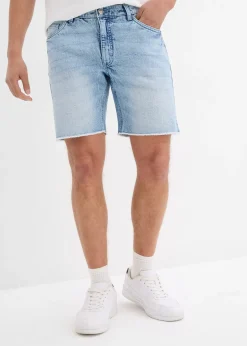 bonprix Bermuda en jean extensible à finitions effilochées, loose|Homme Shorts|Jeans