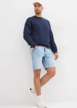 bonprix Bermuda en jean extensible à finitions effilochées, loose|Homme Shorts|Jeans