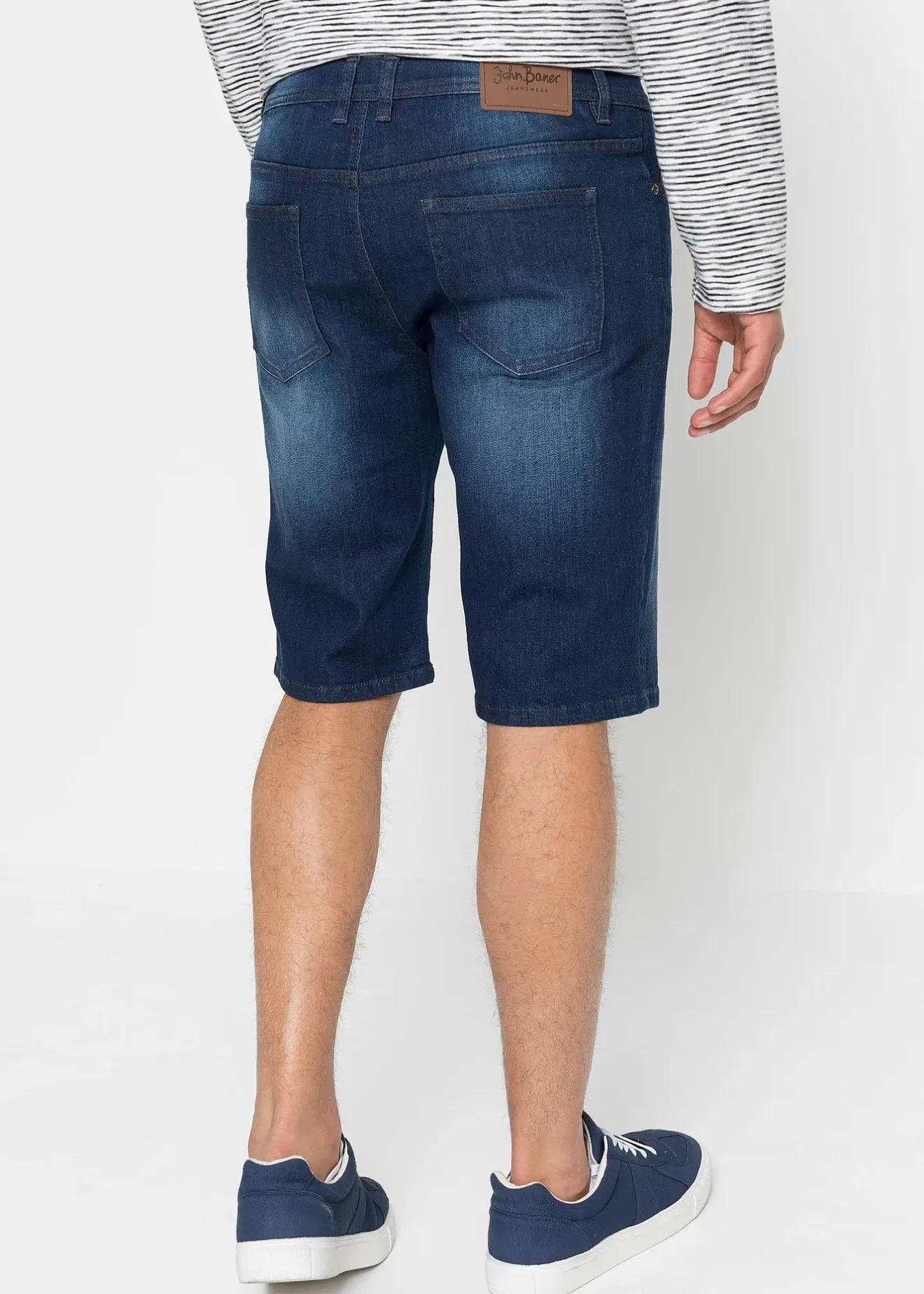 Homme bonprix Shorts|Jeans|Bermuda en jean extensible avec entrejambe renforcé, regular