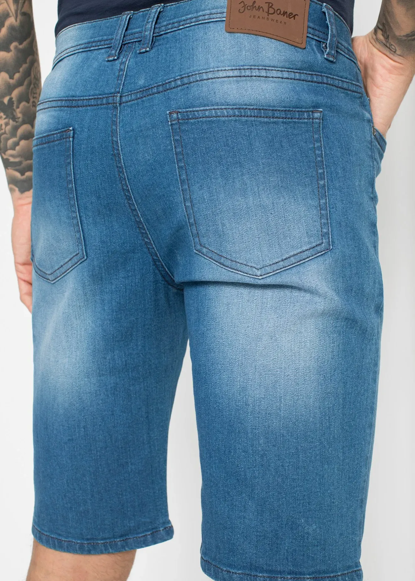 bonprix Bermuda en jean extensible avec entrejambe renforcé, regular|Homme Shorts|Jeans