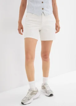 Femme bonprix Shorts|Jeans|Bermuda en jean taille mi-haute, peu extensible