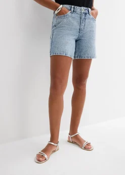 Femme bonprix Shorts|Jeans|Bermuda en jean taille mi-haute, peu extensible