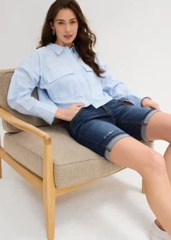 bonprix Bermuda en jean, taille mi-haute|Femme Shorts|Jeans