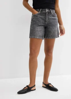 bonprix Bermuda en jean taille mi-haute, peu extensible|Femme Shorts|Jeans
