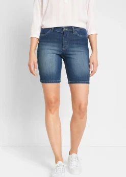 Femme bonprix Shorts|Jeans|Bermuda en jean, taille mi-haute