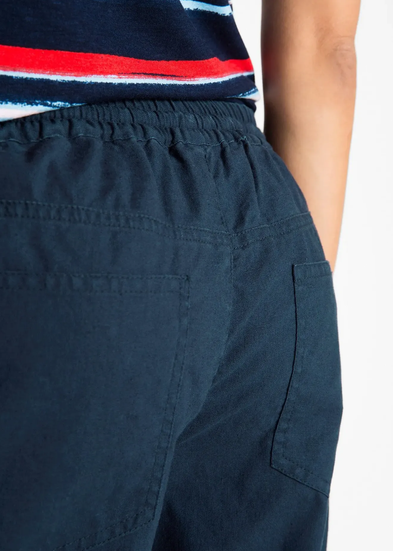 Femme bonprix Shorts|Pantalons|Bermuda en lin majoritaire