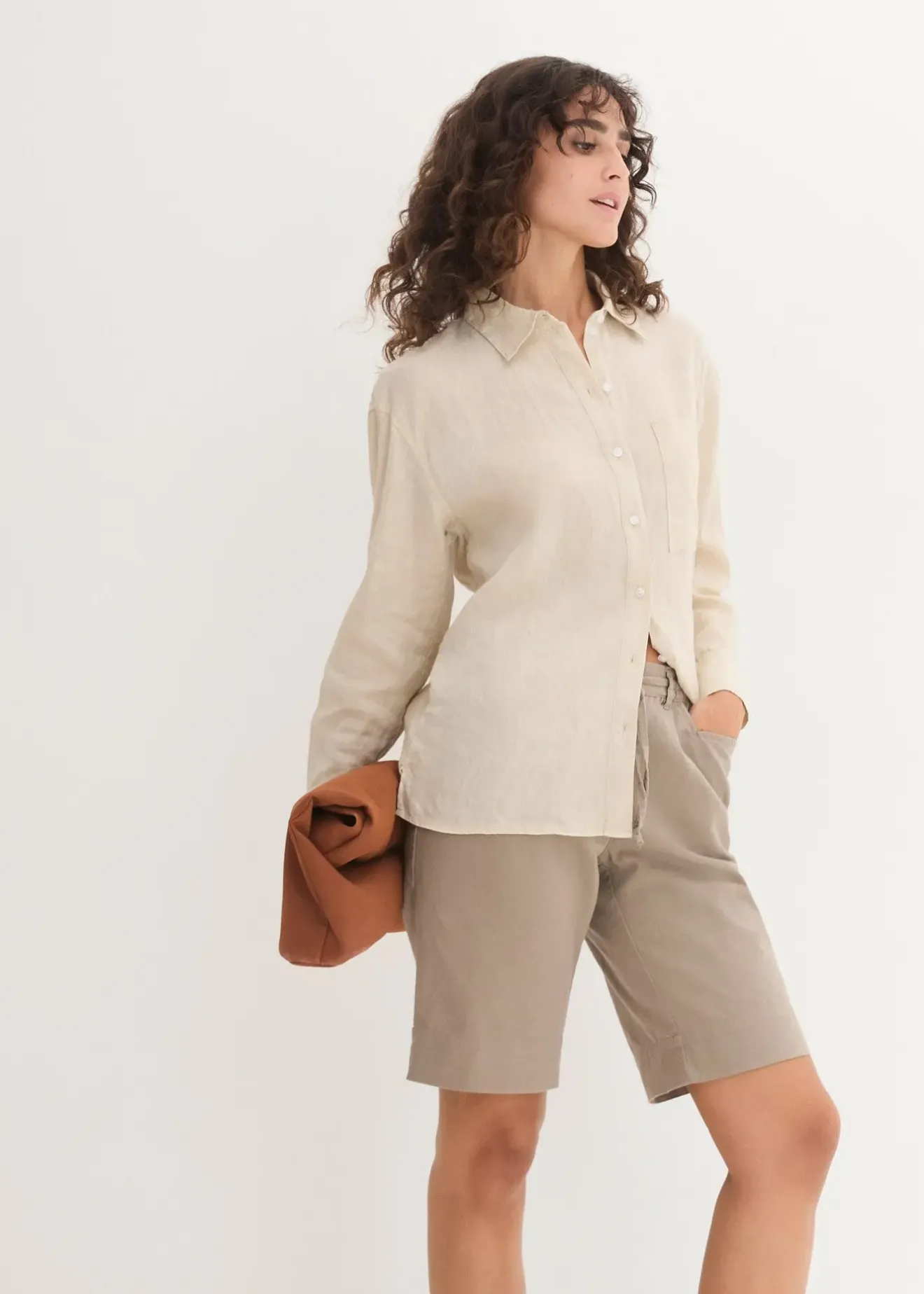 bonprix Bermuda en lin majoritaire|Femme Shorts|Pantalons