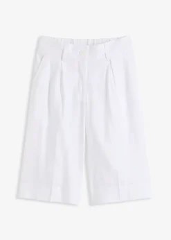 Femme bonprix Shorts|Pantalons|Bermuda en lin mélangé