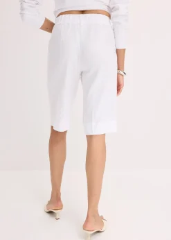 Femme bonprix Shorts|Pantalons|Bermuda en lin mélangé