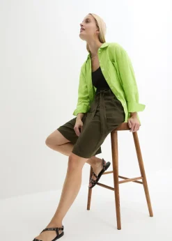 bonprix Bermuda en lin mélangé|Femme Shorts|Pantalons