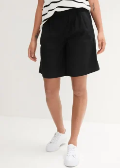 Femme bonprix Shorts|Pantalons|Bermuda en mélange lin et coton