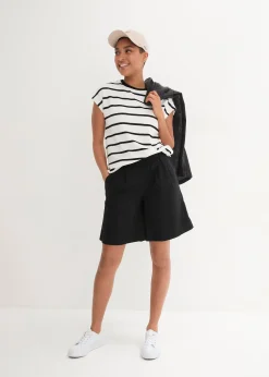 Femme bonprix Shorts|Pantalons|Bermuda en mélange lin et coton