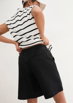 Femme bonprix Shorts|Pantalons|Bermuda en mélange lin et coton