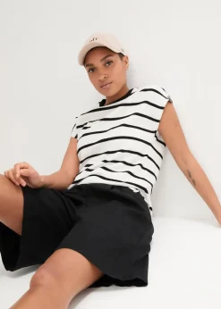 Femme bonprix Shorts|Pantalons|Bermuda en mélange lin et coton