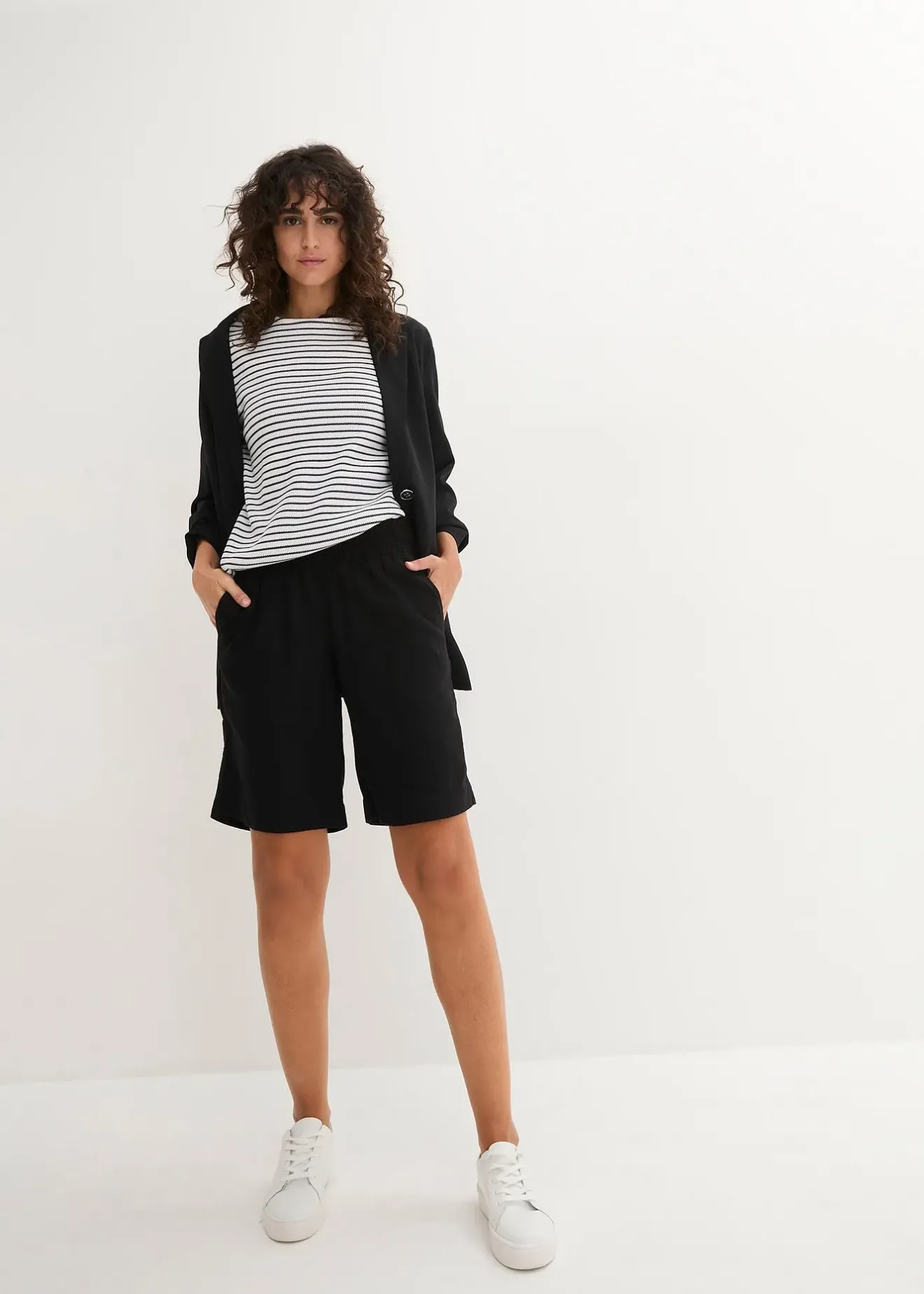 bonprix Bermuda en mélange lin et viscose|Femme Shorts|Pantalons